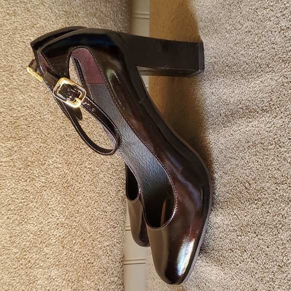 EUC Matisse heels leather upper size 7M brown black shiny glossy - Picture 4 of 11